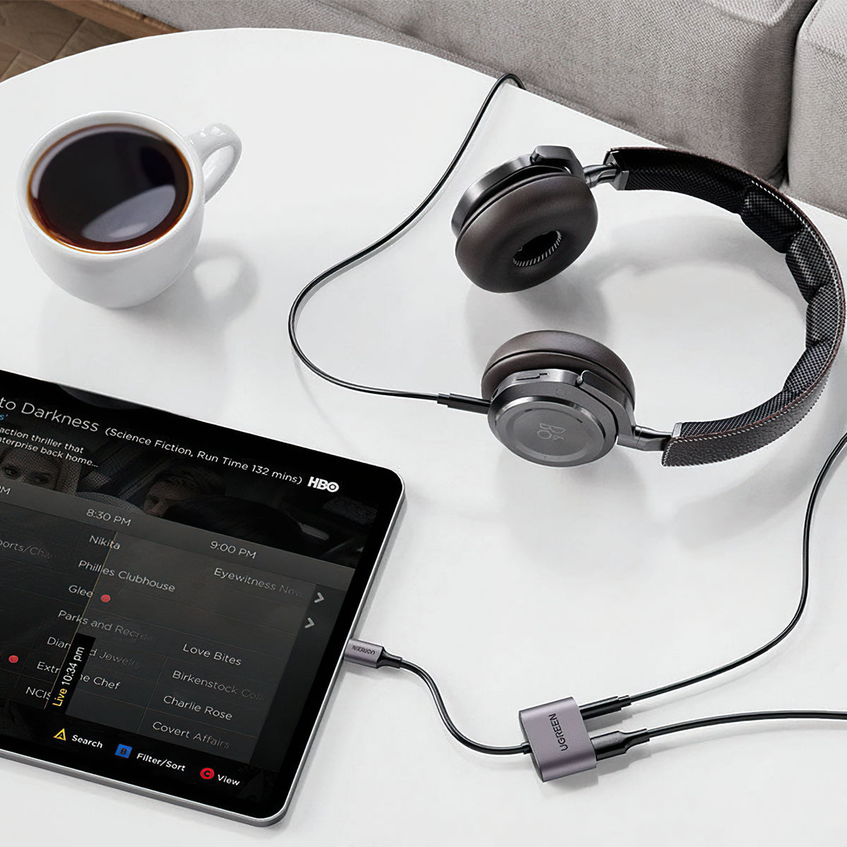 USB-C - 3,5 mm / USB-C UGREEN CM231 audio adapter, szürke
