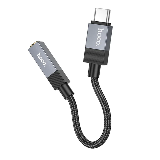 USB-C - 3,5 mm-es HOCO UPA32C audio adapter, fekete