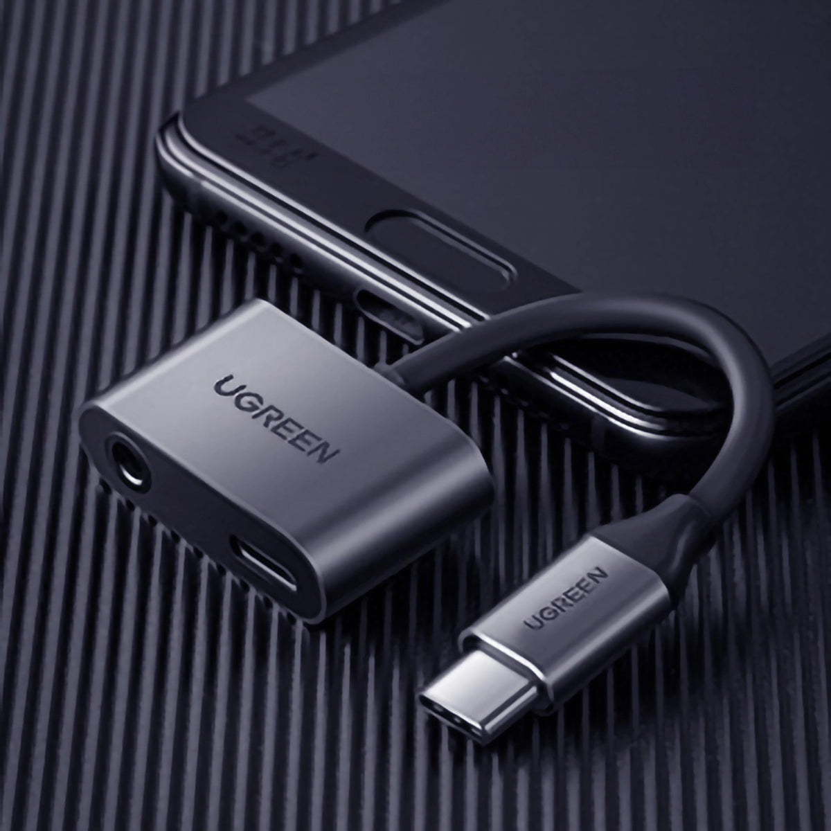 USB-C - 3,5 mm / USB-C UGREEN CM193 Audio Adapter, Szürke