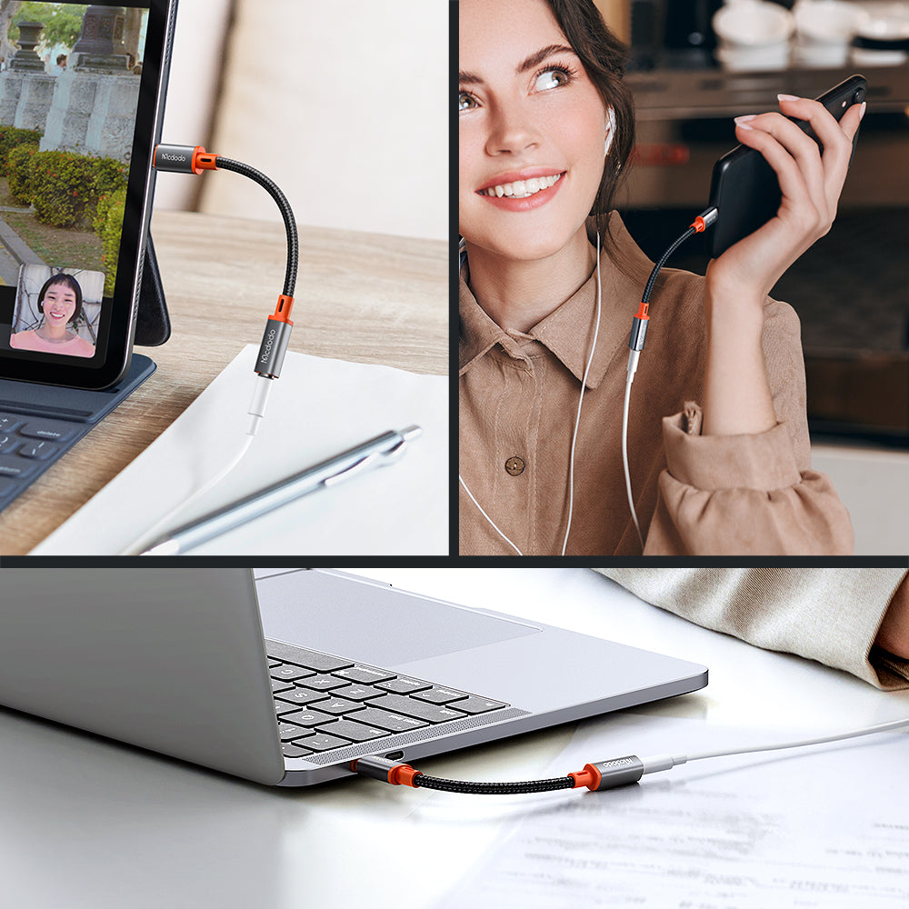 USB-C - 3.5mm McDodo CA-7561 Audio Adapter, Fekete
