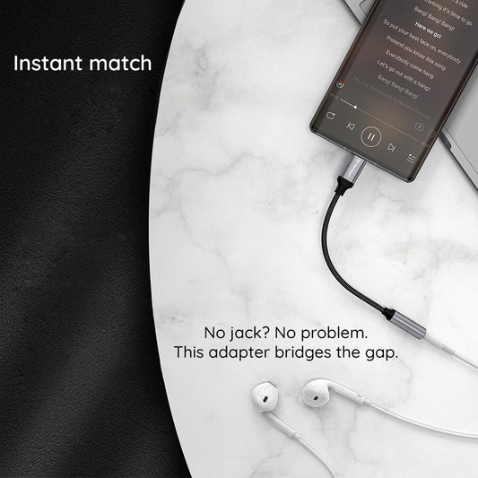 USB-C - 3.5mm Techsuit AC13 FuseXound Audio Adapter, Fekete