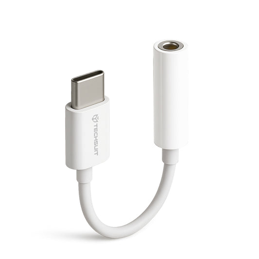 USB-C - 3.5mm Techsuit AC18 MusicBox Audio Adapter, Fehér, 2 darabos készlet