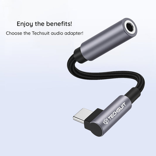 USB-C - 3.5mm Techsuit AC7 MusicDox audio adapter, Szürke