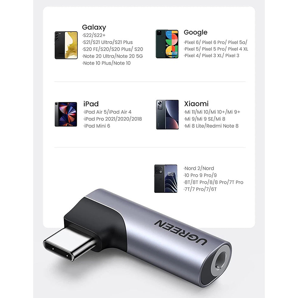 Audio Adapter USB-C - 3.5mm UGREEN CM460 (20194) Szögelt, Szürke