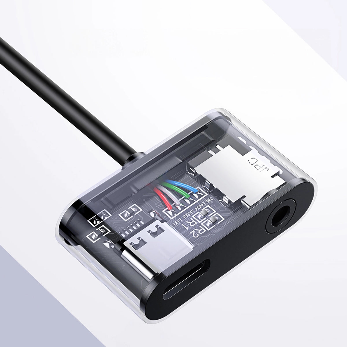 USB-C - 3,5 mm / USB-C UGREEN CM193 Audio Adapter, Szürke