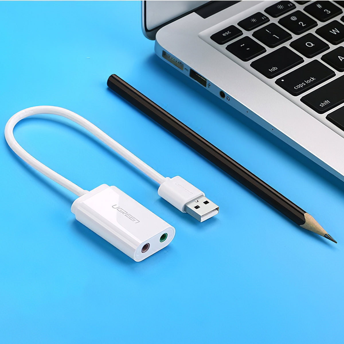 UGREEN US205 USB hangkártya, 2 x 3.5mm Jack, Fehér