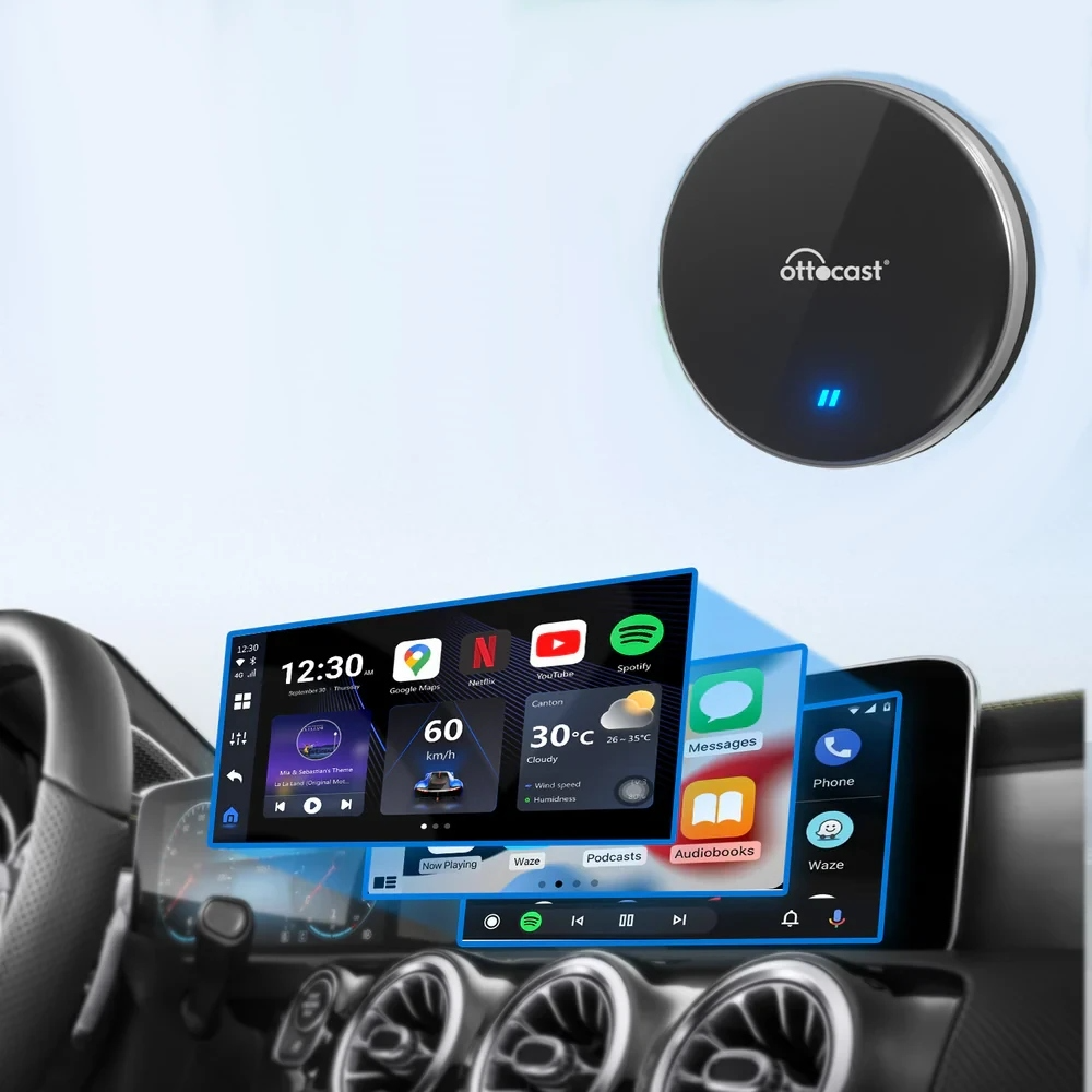 Carplay / Android Auto vezeték nélküli Ottocast OttoAibox P3 Lite adapter Apple iPhone / Android sorozathoz