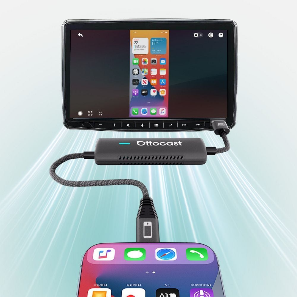 Ottocast Mirror Touch Carplay / Android Auto adapter Apple iPhone / Android Series CA450-T számára