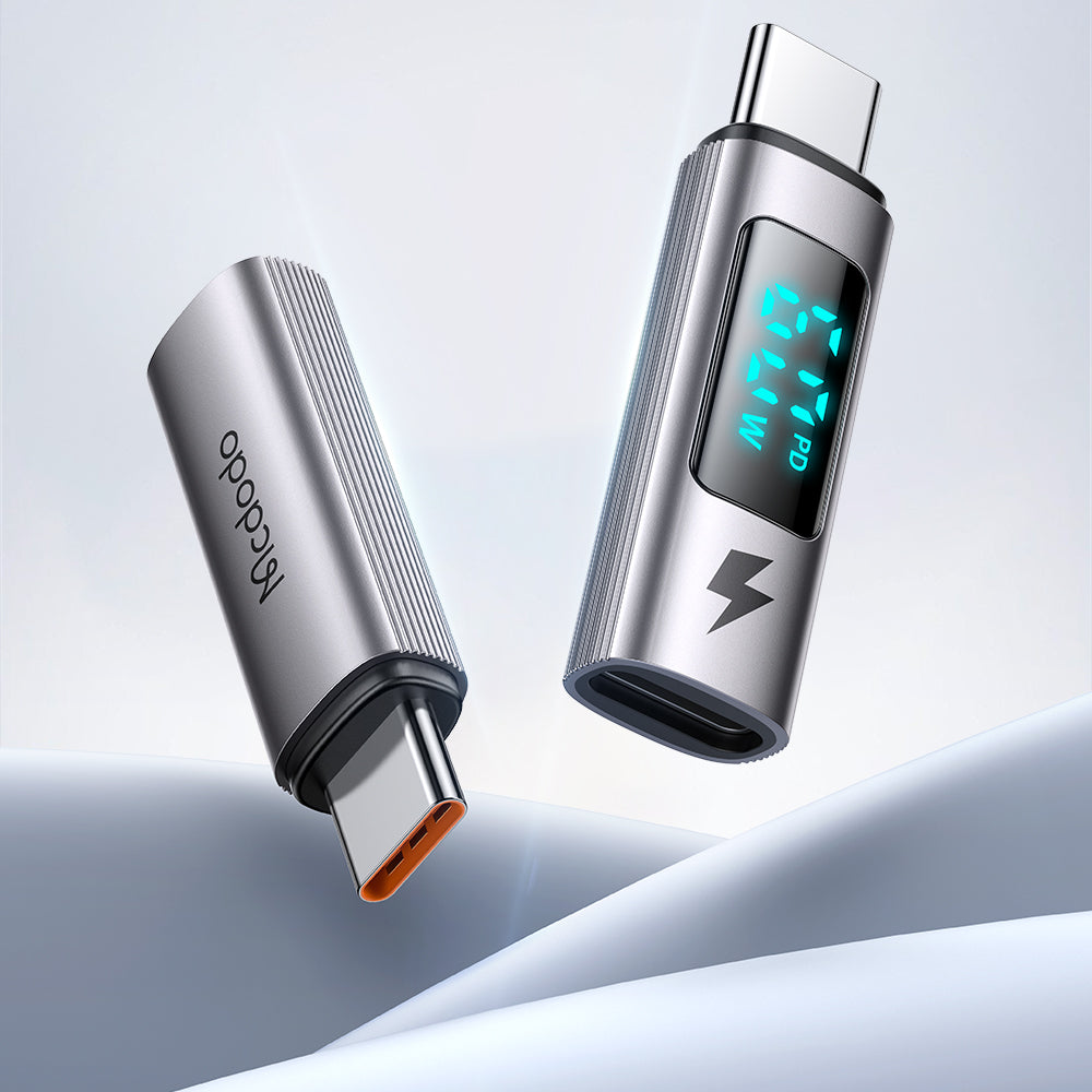 Adat és Töltés Átalakító Lightning - USB-C McDodo OT-5990 Wales Display, Fekete