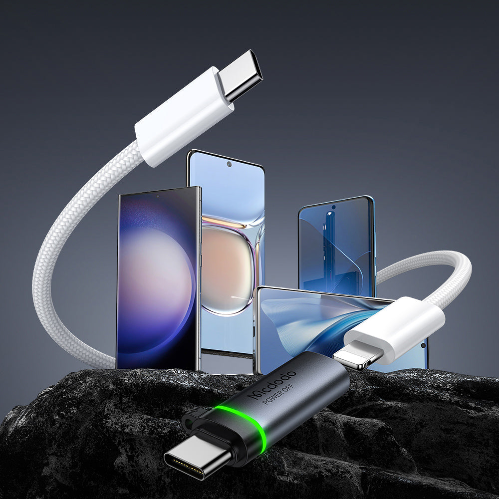 Adat és Töltés Átalakító Lightning - USB-C McDodo OT-6010 Power Off, Fekete