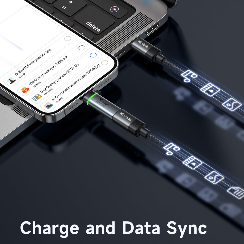 Adat és Töltés Átalakító Lightning - USB-C McDodo OT-6010 Power Off, Fekete