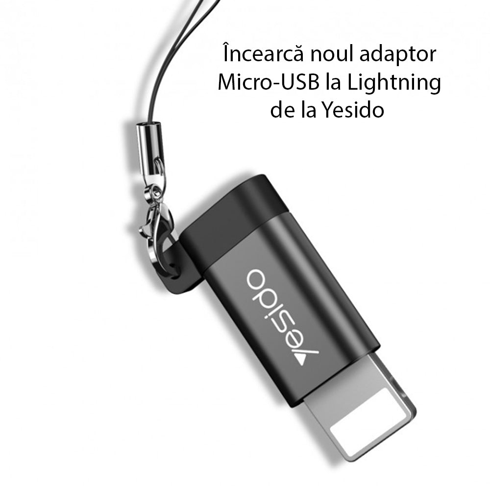 Adat és Töltés microUSB - Lightning Yesido GS05, Fekete