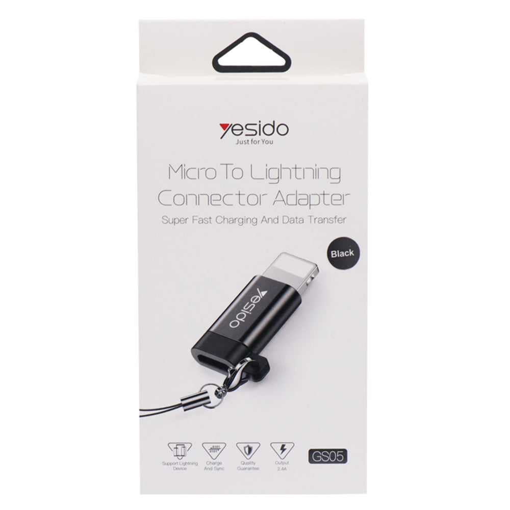 Adat és Töltés microUSB - Lightning Yesido GS05, Fekete