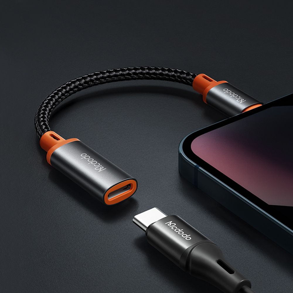 USB-C - Lightning McDodo CA-1440 Adat és Töltő Adapter, Fekete