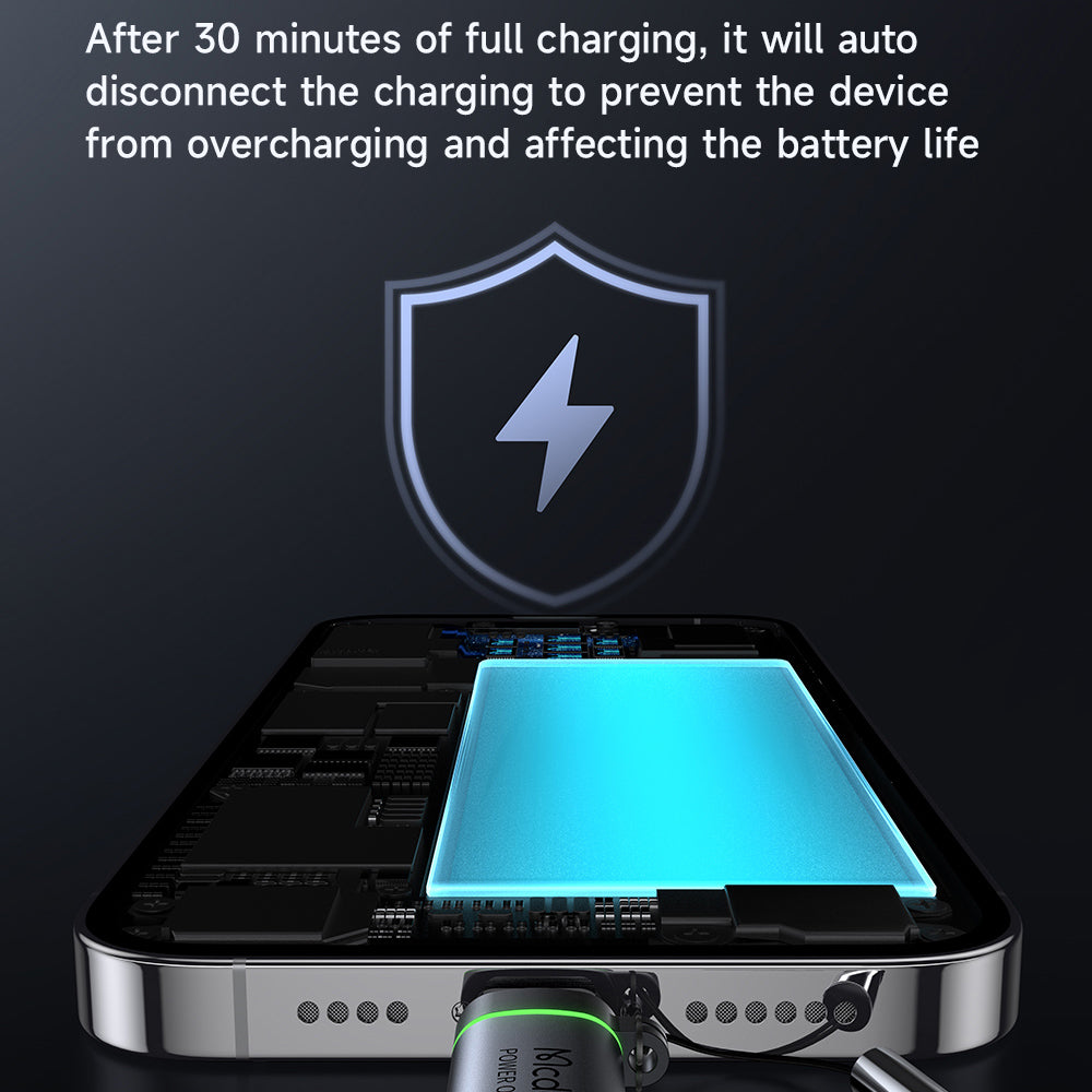 USB-C - Lightning McDodo OT-2590 Power Off Adat és Töltő Adapter, Fekete