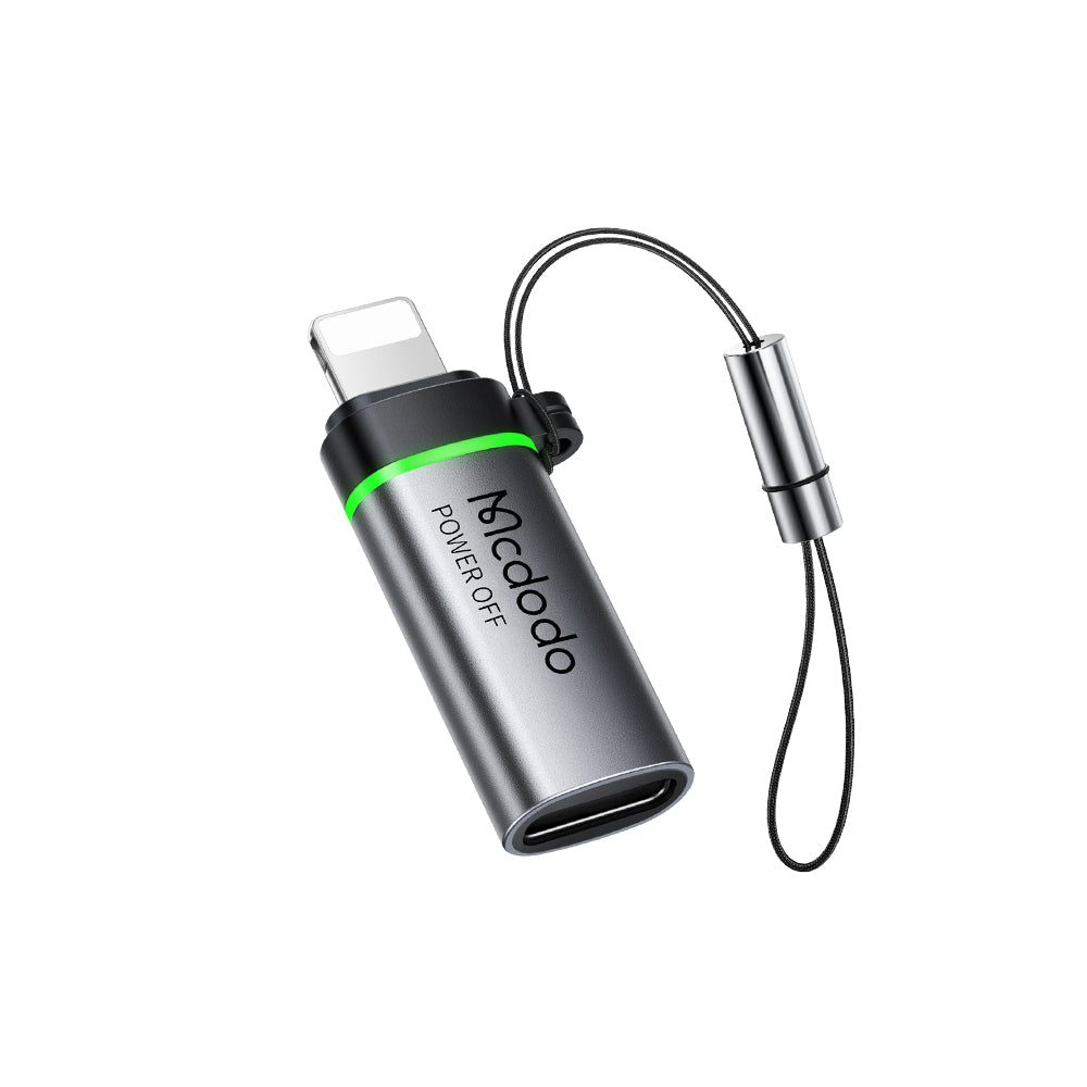 USB-C - Lightning McDodo OT-2590 Power Off Adat és Töltő Adapter, Fekete