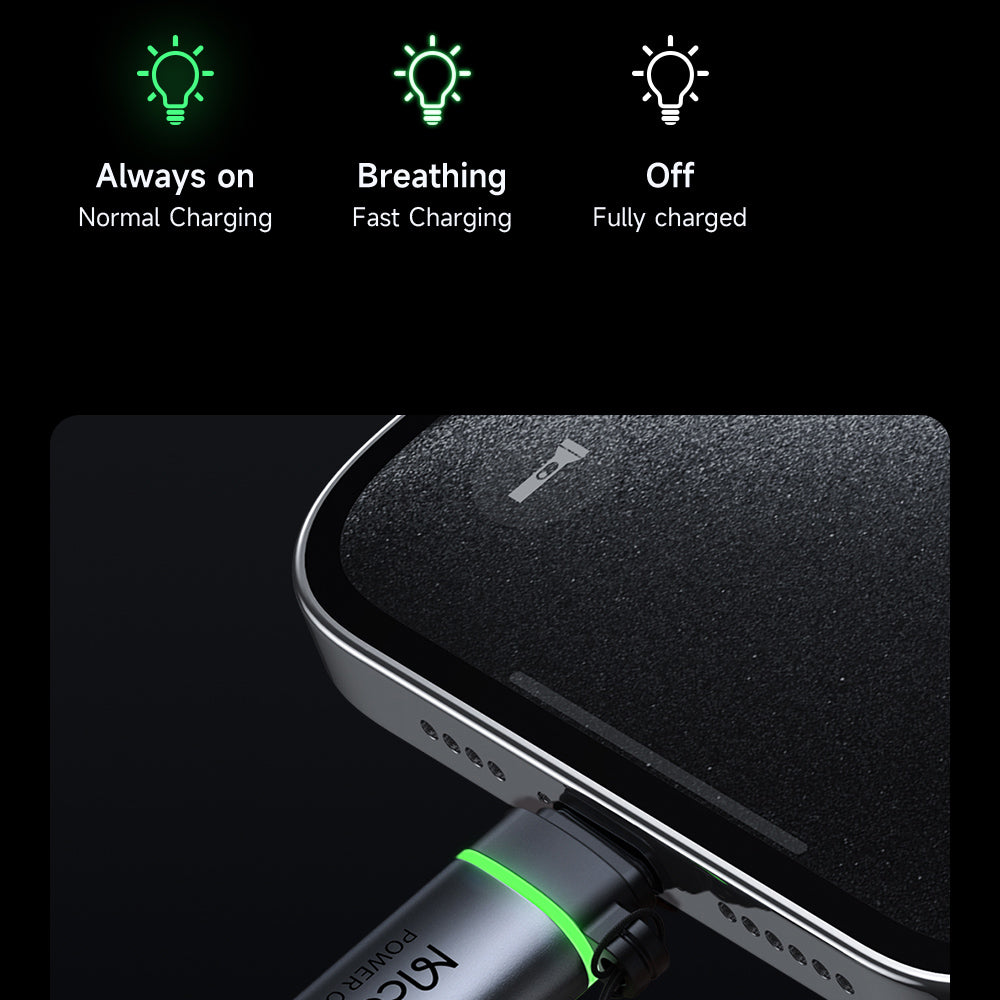 USB-C - Lightning McDodo OT-2590 Power Off Adat és Töltő Adapter, Fekete
