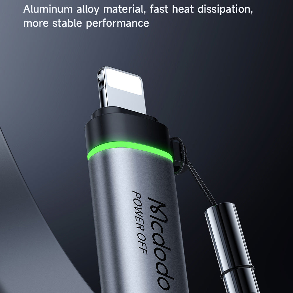 USB-C - Lightning McDodo OT-2590 Power Off Adat és Töltő Adapter, Fekete