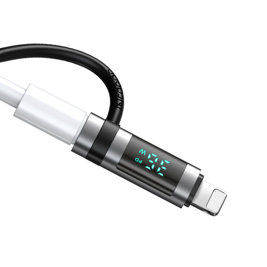 USB-C - Lightning McDodo OT-2610 Pigeon Display adat- és töltőadapter, Fekete