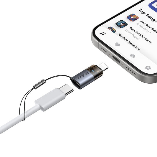 USB-C - Lightning McDodo OT-7630 adat- és töltőadapter, Fekete