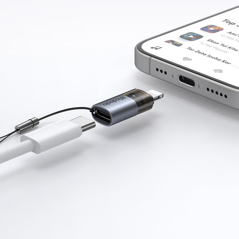 USB-C - Lightning McDodo OT-7630 adat- és töltőadapter, Fekete