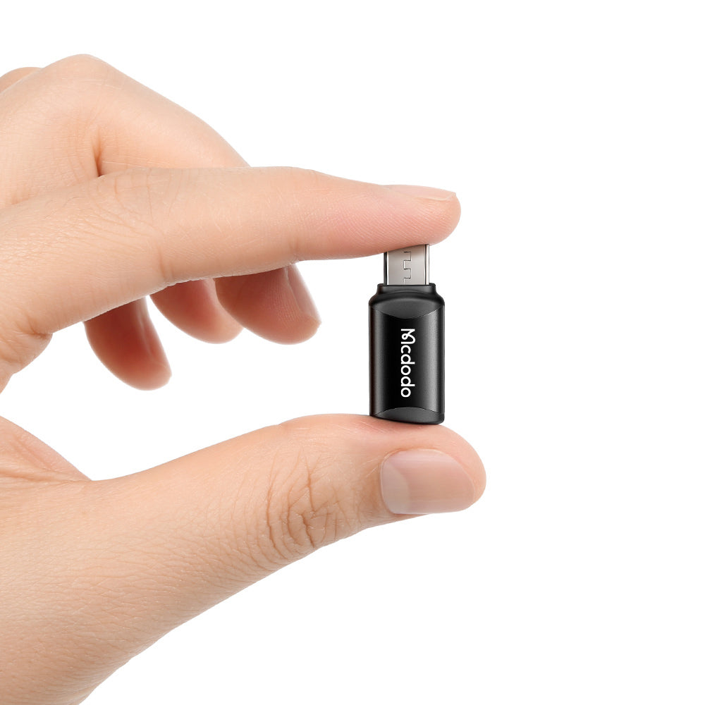 USB-C - microUSB McDodo OT-7690 adat- és töltőadapter, Fekete
