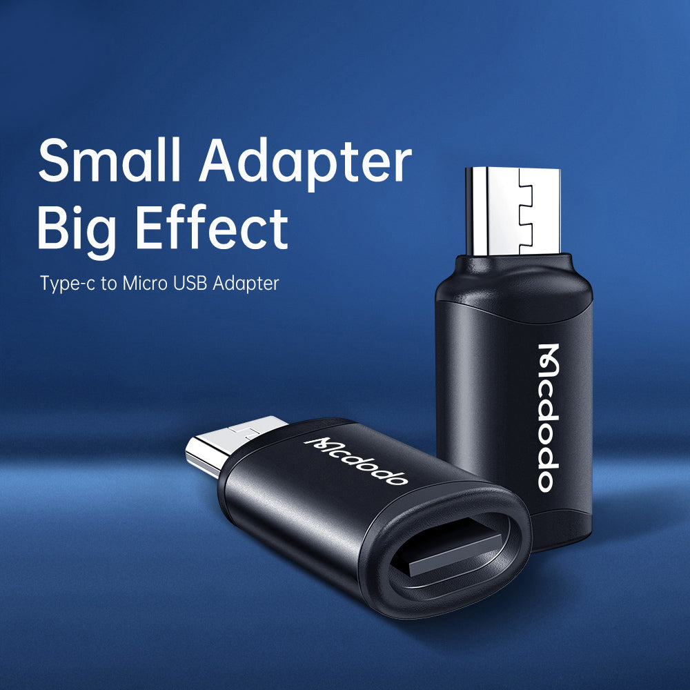USB-C - microUSB McDodo OT-7690 adat- és töltőadapter, Fekete