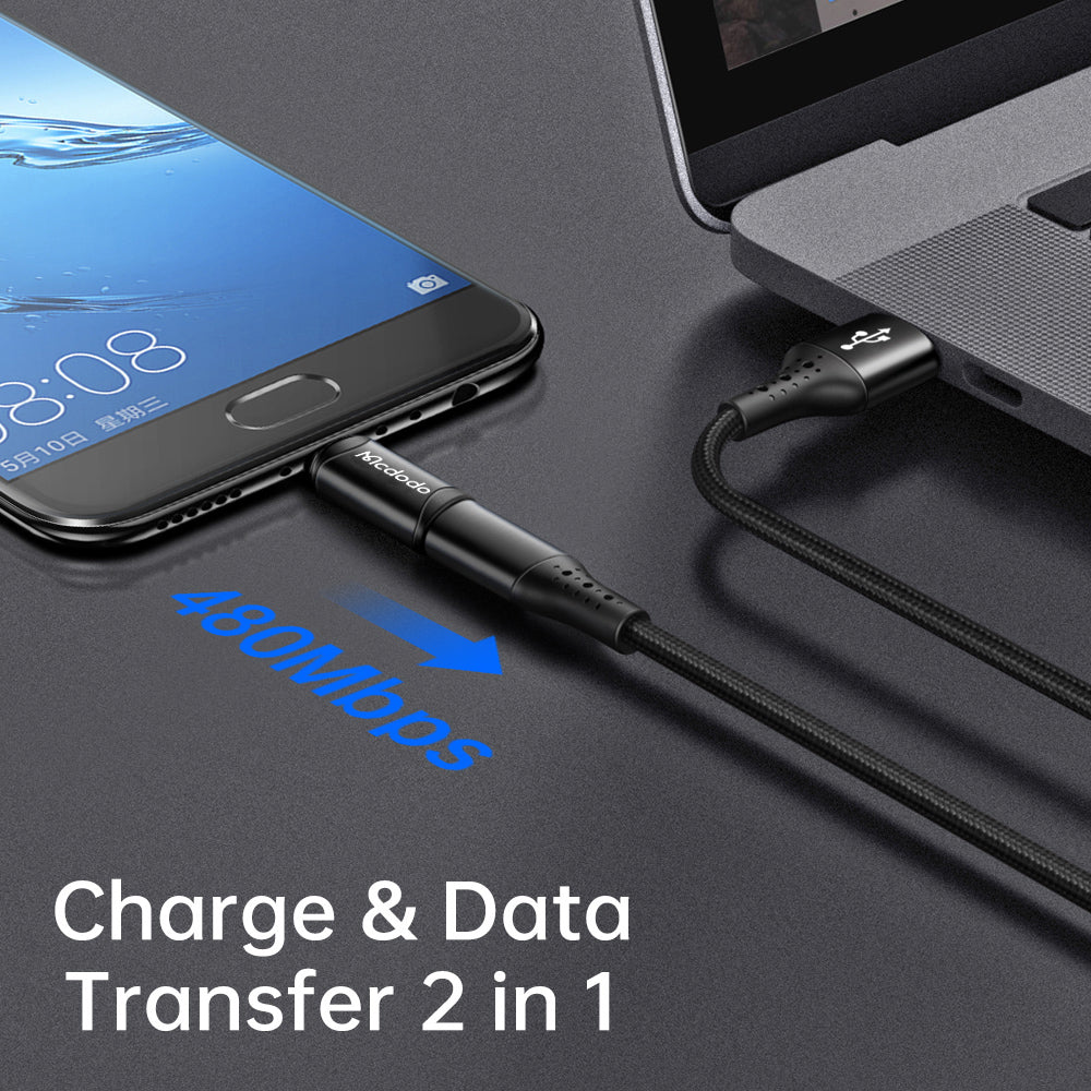 USB-C - microUSB McDodo OT-7690 adat- és töltőadapter, Fekete