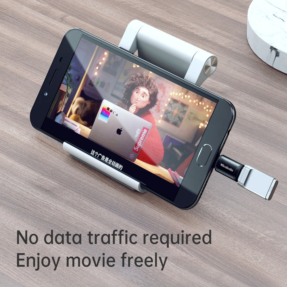 USB-C - microUSB McDodo OT-7690 adat- és töltőadapter, Fekete