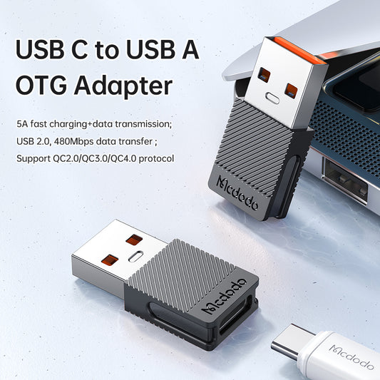 USB-C - USB-A McDodo OT-6970 Adat- és Töltőadapter, Fekete