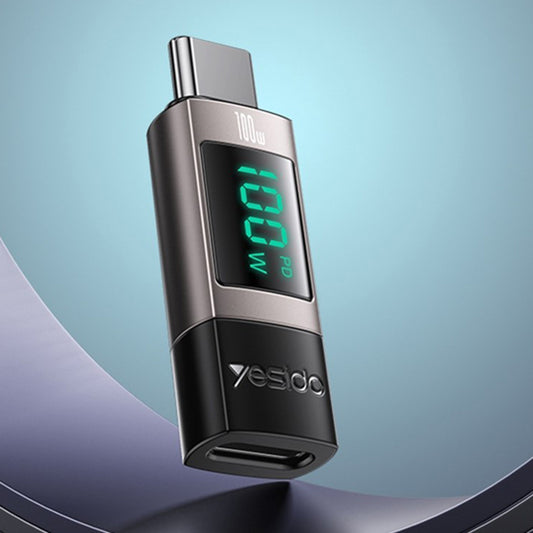 USB-C - USB-C Yesido GS24 Display Adat és Töltő Adapter, Szürke