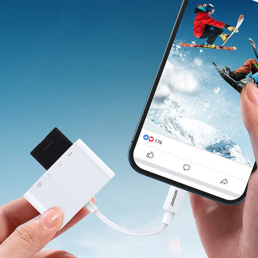 Joyroom OTG Lightning - USB-A / microSD Joyroom, fehér S-H142