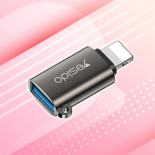OTG Lightning - USB-A Yesido GS14 adapter, Fekete