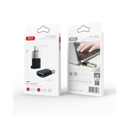 OTG Adapter USB-A - USB-C XO Design NB149-F, Fekete