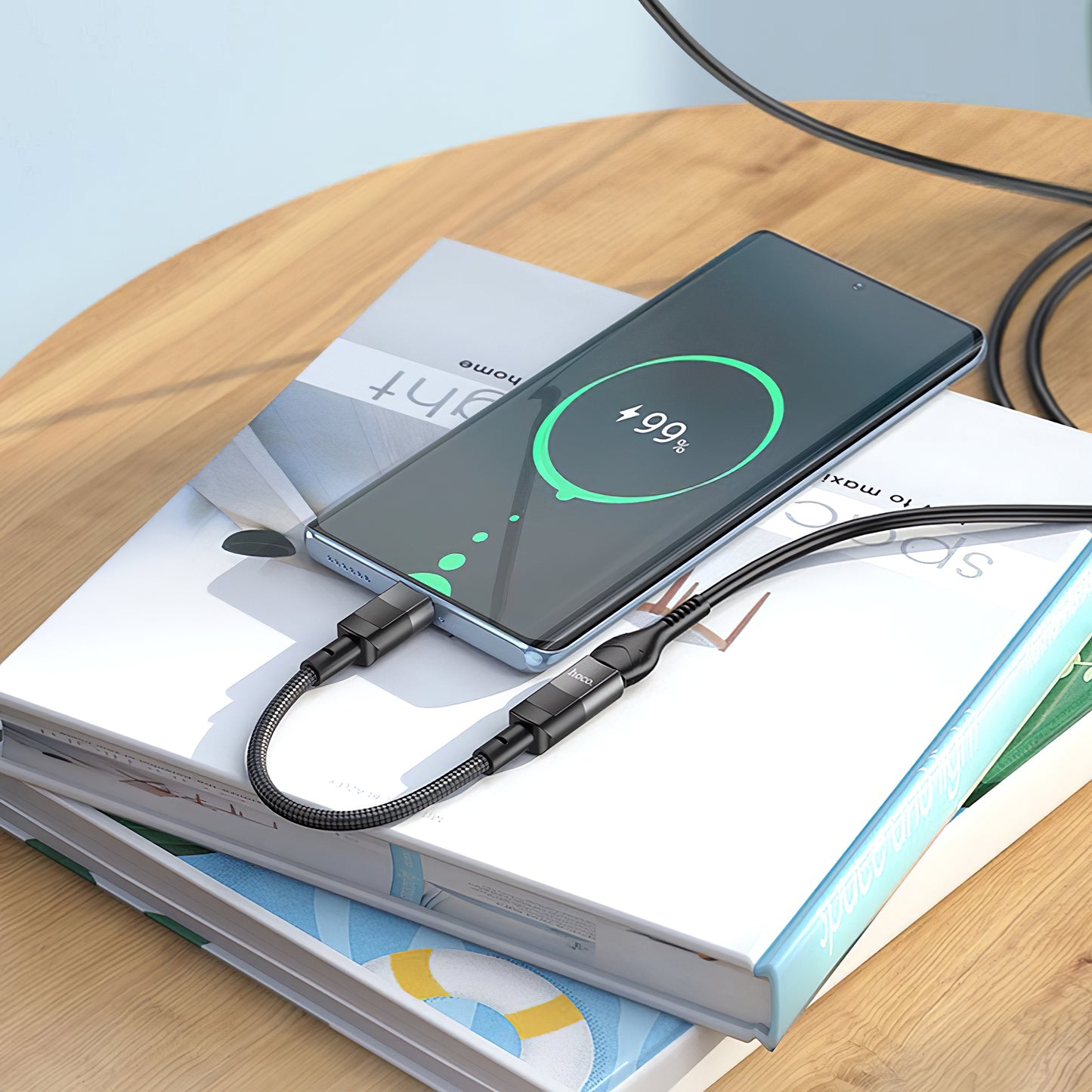 Data and Charging Adapter Lightning - USB-C HOCO U107, 0.1m, Black