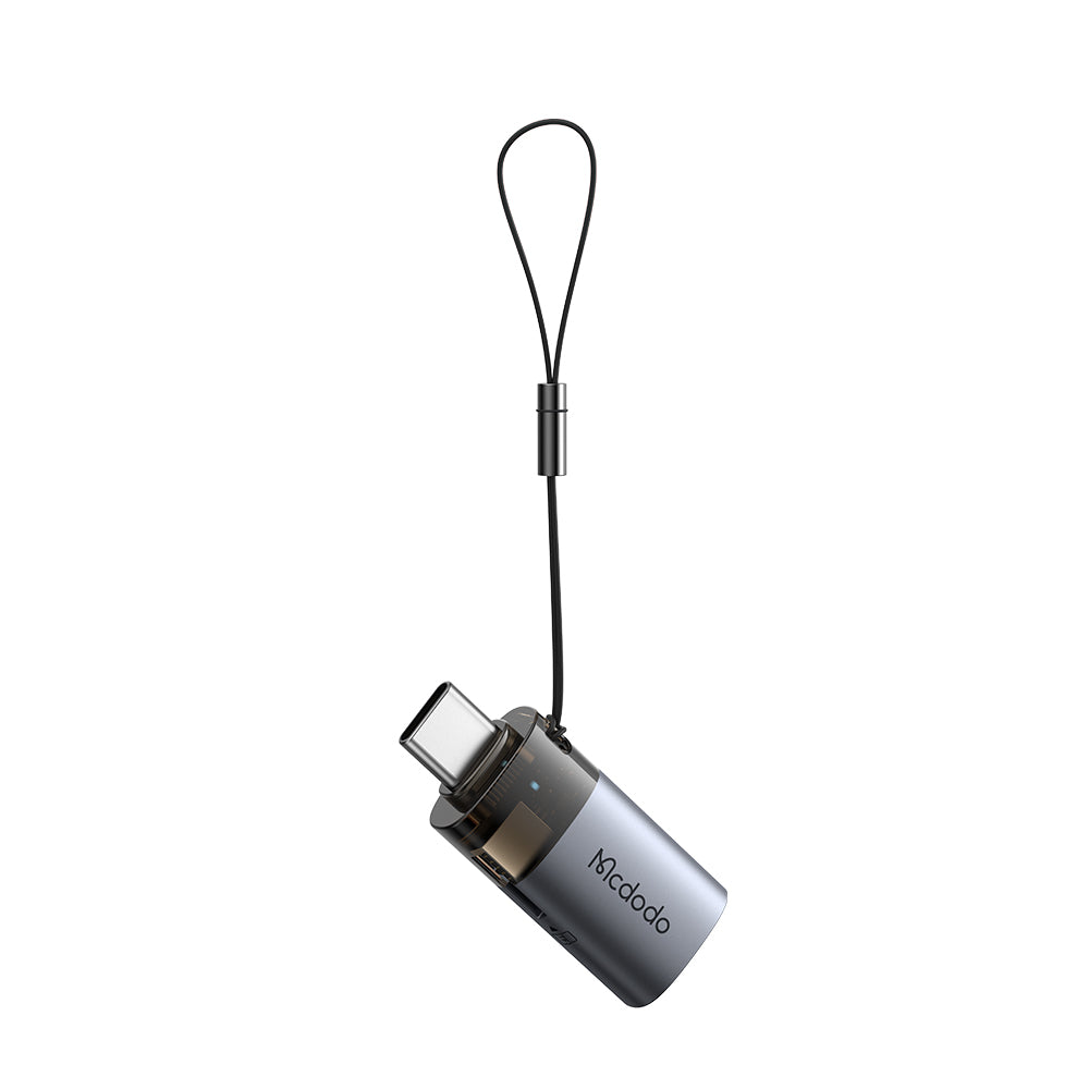USB-C McDodo OT-7600 kártyaolvasó, USB-A (OTG) - microSD, Fekete