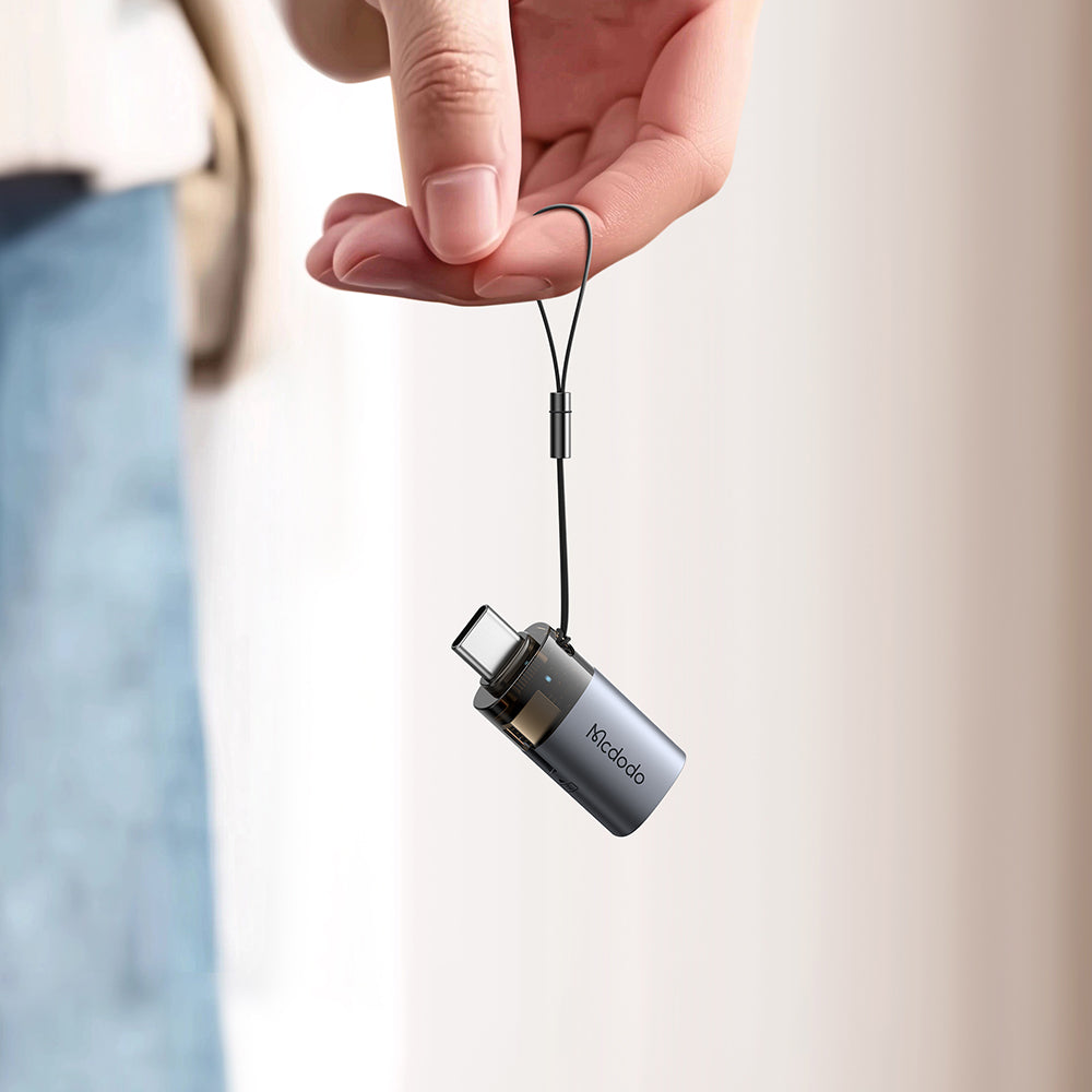 USB-C McDodo OT-7600 kártyaolvasó, USB-A (OTG) - microSD, Fekete