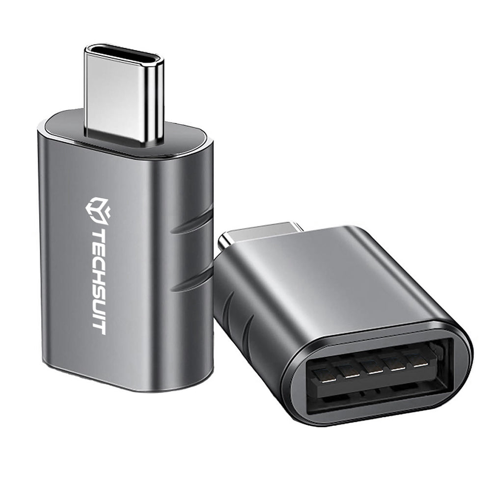 OTG USB-C - USB-A Techsuit A10 SlateVolt adapter, Szürke