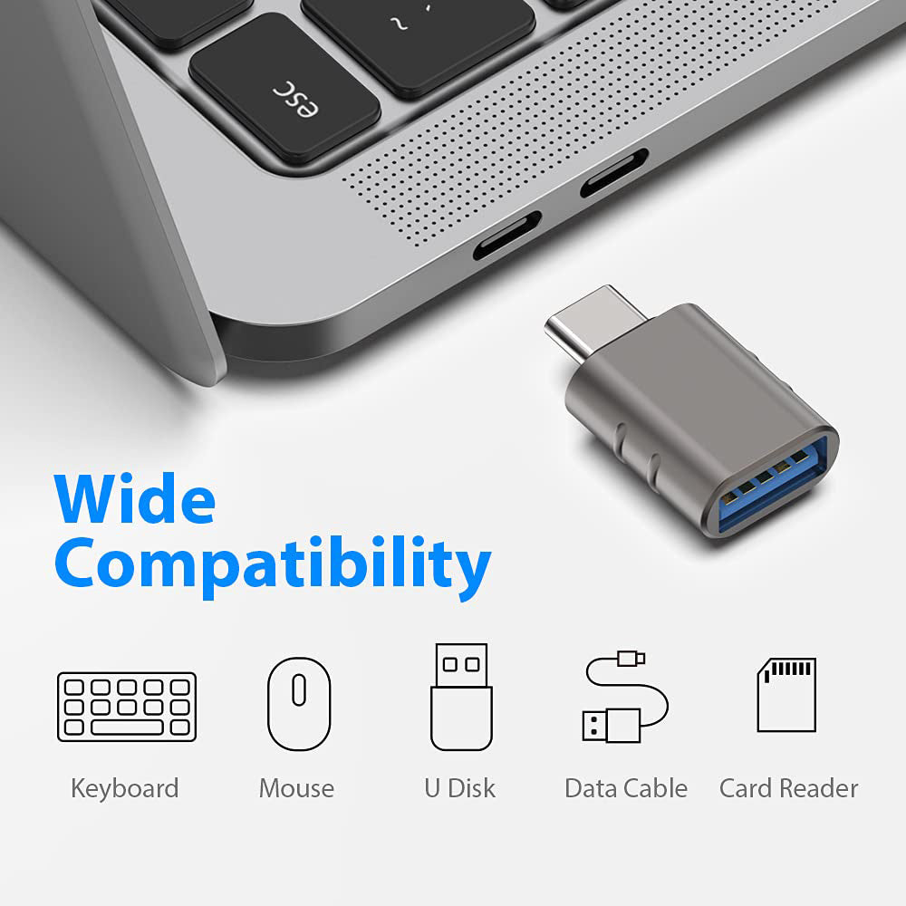 OTG USB-C - USB-A Techsuit A10 SlateVolt adapter, Szürke