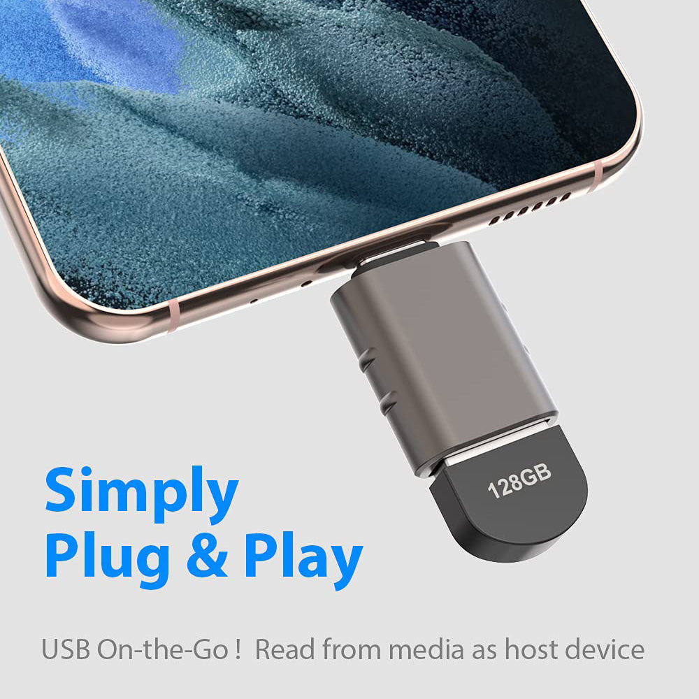 OTG USB-C - USB-A Techsuit A10 SlateVolt adapter, Szürke