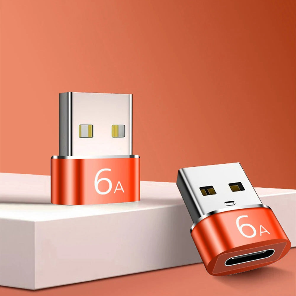 USB-C - USB-A Techsuit A4 HyperPort Adat és Töltő Adapter, Fekete-Narancs