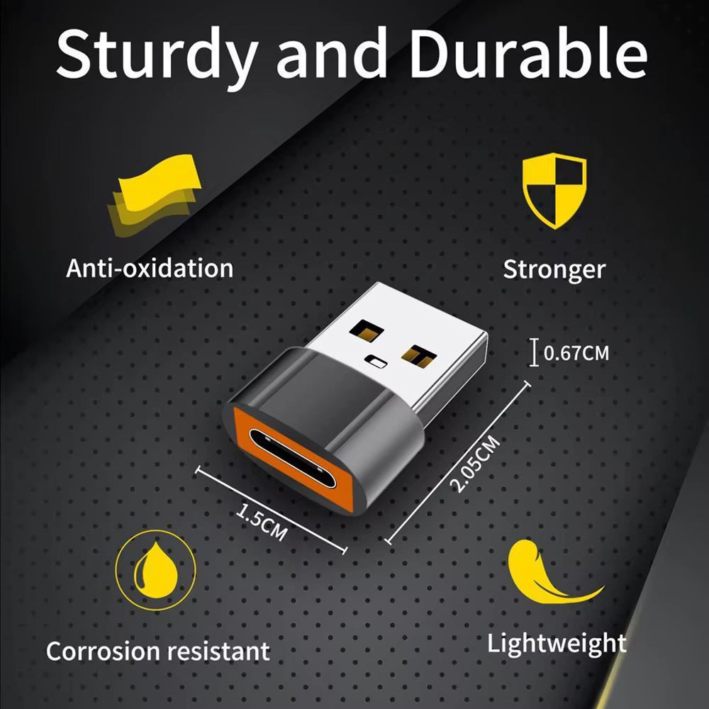 USB-C - USB-A Techsuit A4 HyperPort Adat és Töltő Adapter, Fekete-Narancs