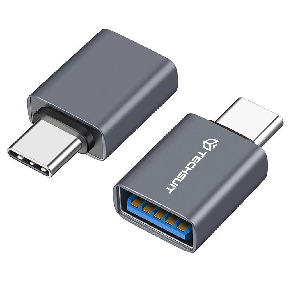 OTG USB-C - USB-A Techsuit A8 SlateVolt adapter, Szürke
