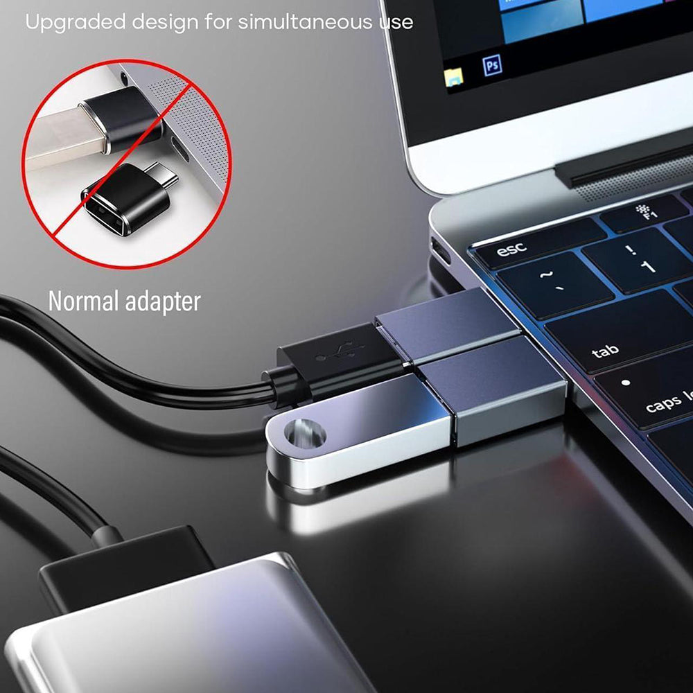 OTG USB-C - USB-A Techsuit A8 SlateVolt adapter, Szürke