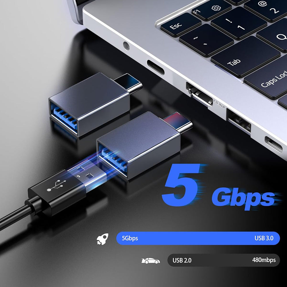 OTG USB-C - USB-A Techsuit A8 SlateVolt adapter, Szürke