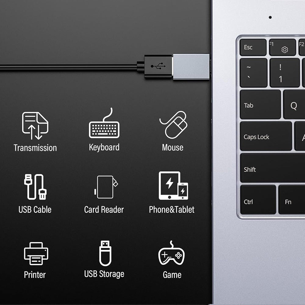 OTG USB-C - USB-A Techsuit A8 SlateVolt adapter, Szürke