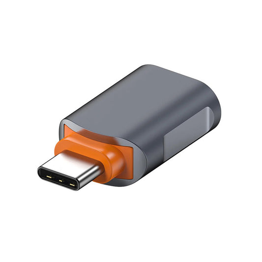 OTG USB-C - USB-A Techsuit A9 SlateVolt adapter, Szürke Narancssárga