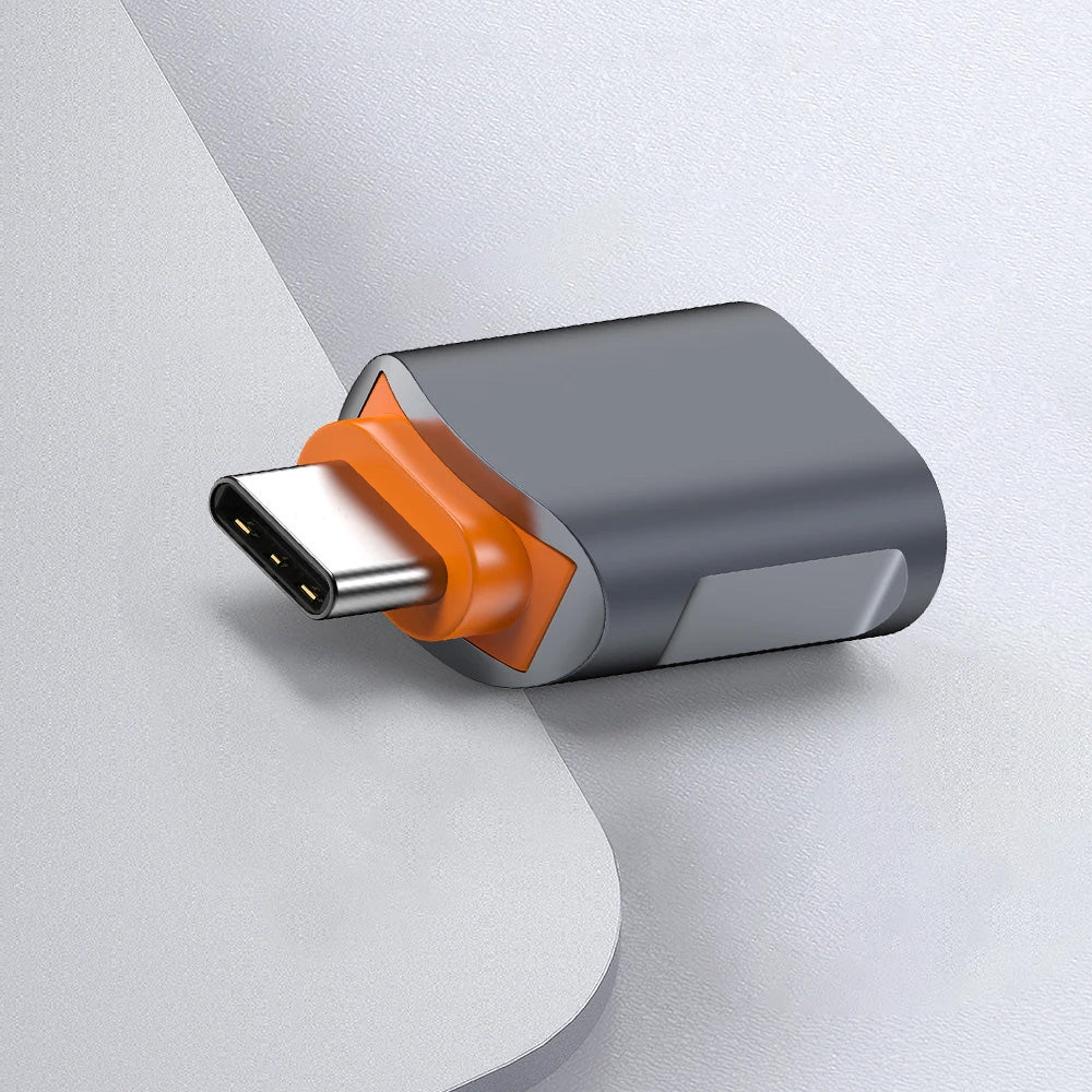 OTG USB-C - USB-A Techsuit A9 SlateVolt adapter, Szürke Narancssárga