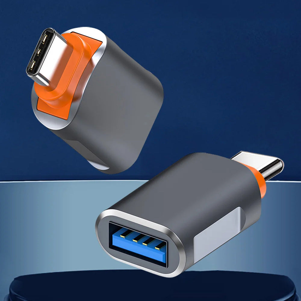 OTG USB-C - USB-A Techsuit A9 SlateVolt adapter, Szürke Narancssárga