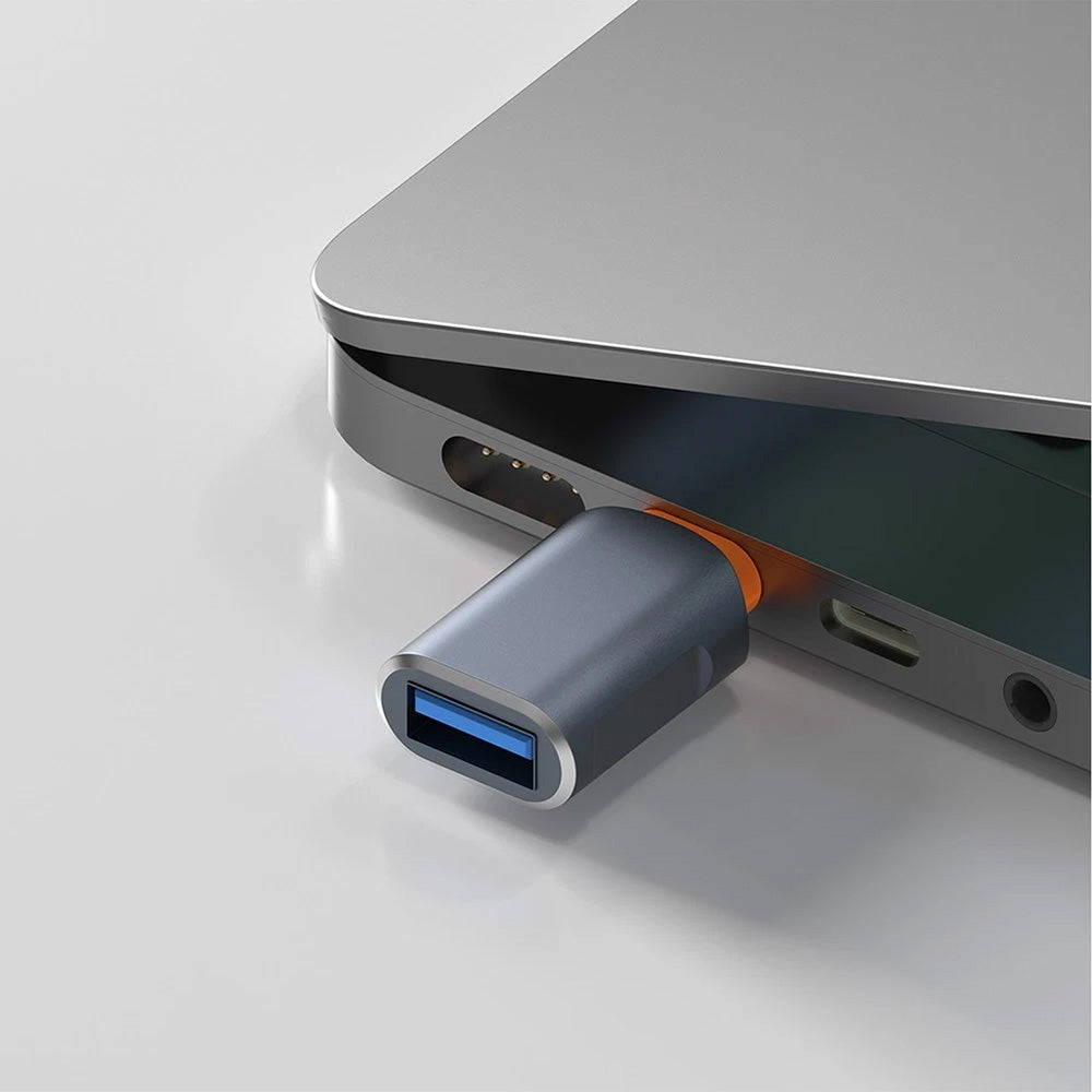 OTG USB-C - USB-A Techsuit A9 SlateVolt adapter, Szürke Narancssárga